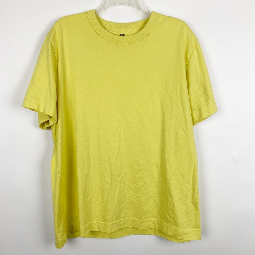 Mode of One Basic Short Sleeve‎ Crew Neck T-Shirt Mens XL Yellow